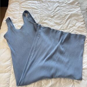 American Eagle Outfitters Light Blue Ribbed Maxi Dress